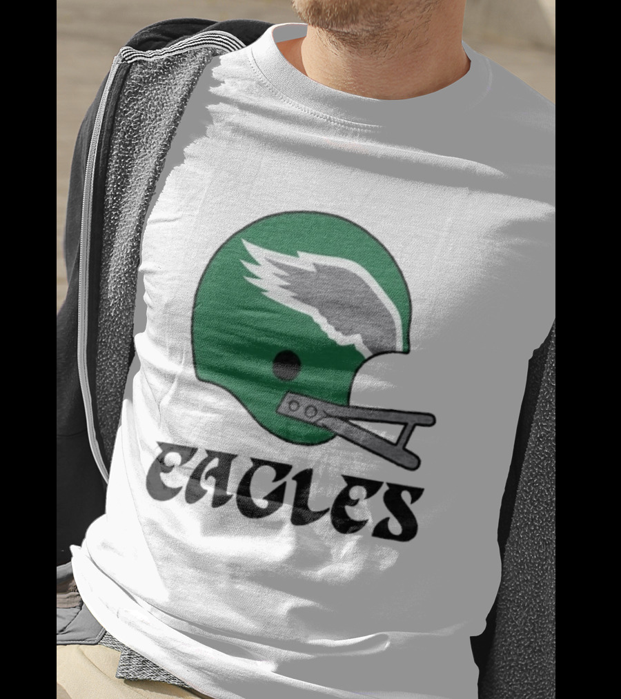 Philadelphia Eagles Helmet Green Wing T-Shirt