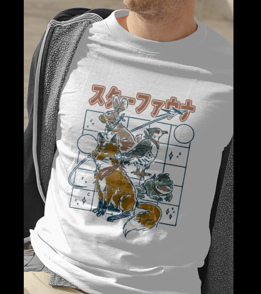 Star Fauna Henrique Torres Rabbit Fox Turtle Bird Japanese T-Shirt