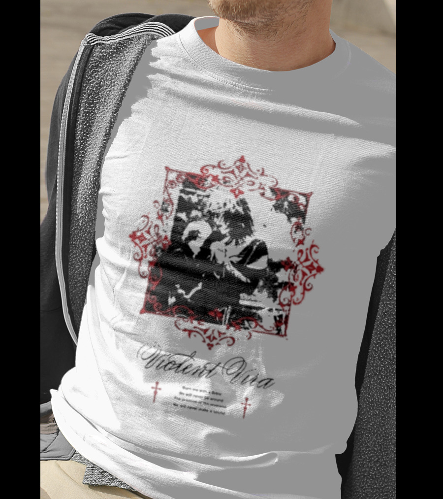 Violent Vira Ghostly Embrace In Ornate Frame T-Shirt