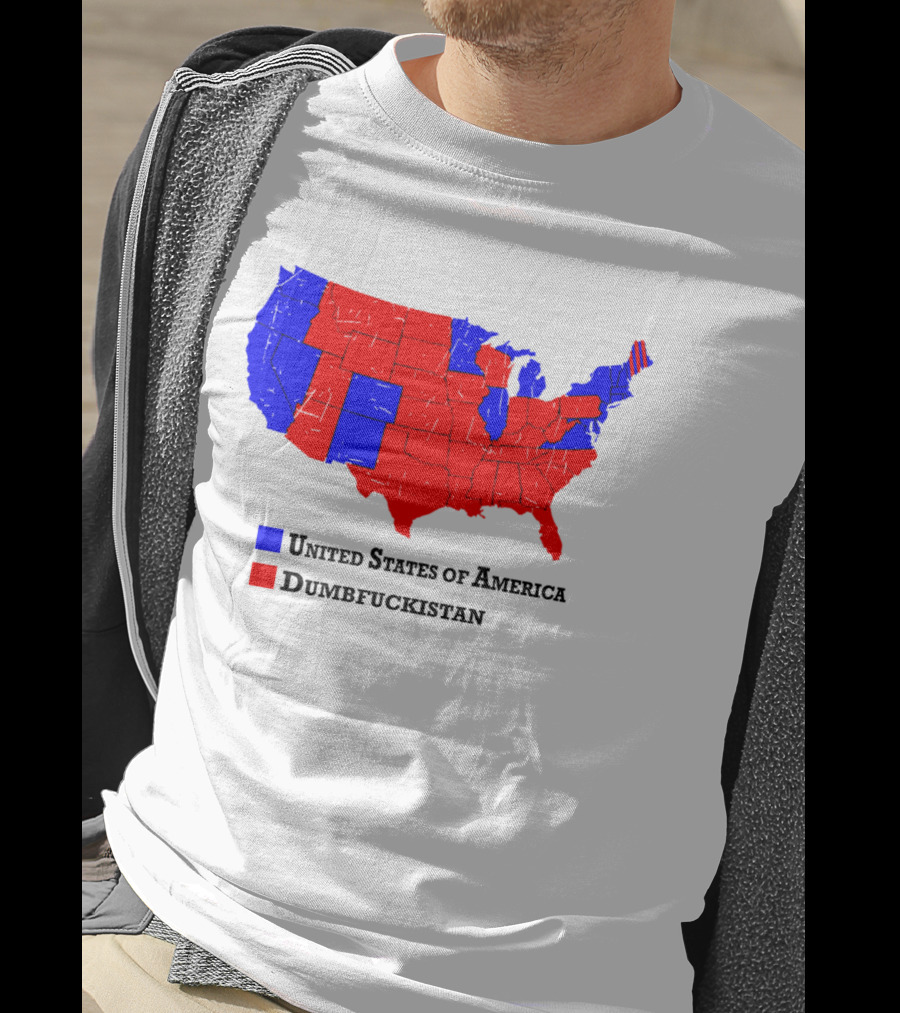 United States Of America Dumbfuckistan Map Red Blue States T-Shirt