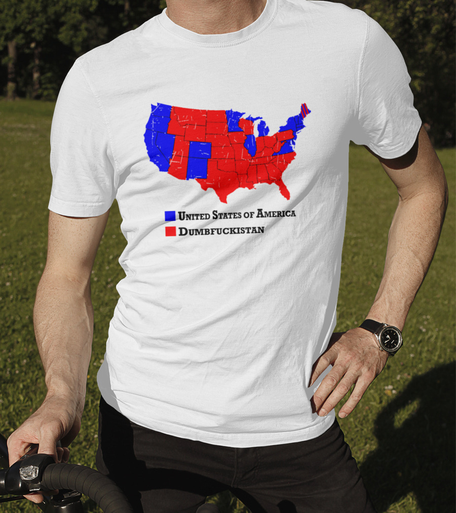 United States Of America Dumbfuckistan Map Red Blue States T-Shirt