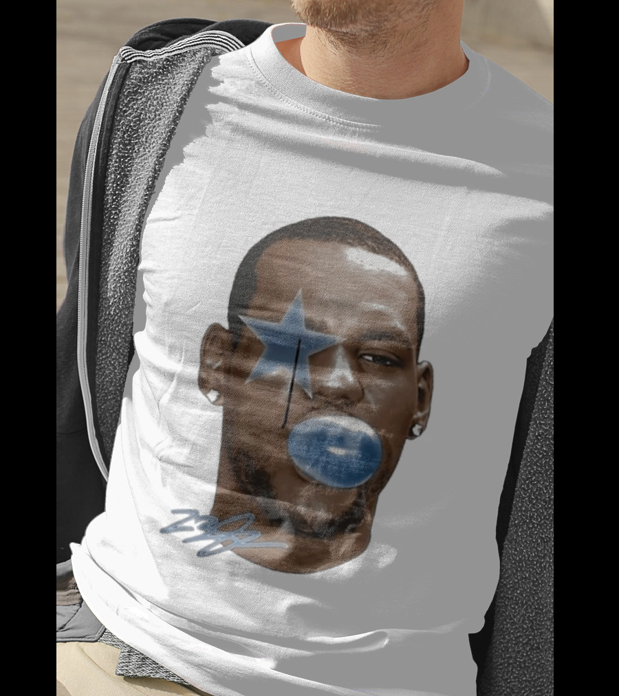 Lebron James Bubble Gum Blue Star Face T-Shirt