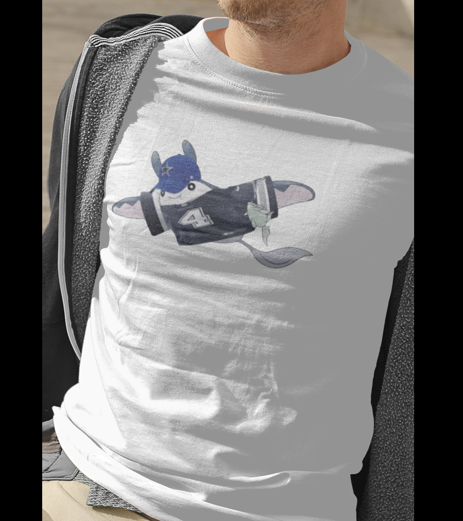 Mantine Pokemon Wearing Dak Prescott Dallas Cowboys Jersey And Hat T-Shirt