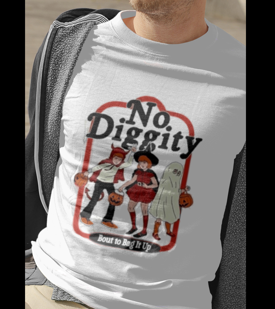 No Diggity Halloween Costume Kids With Pumpkins T-Shirt