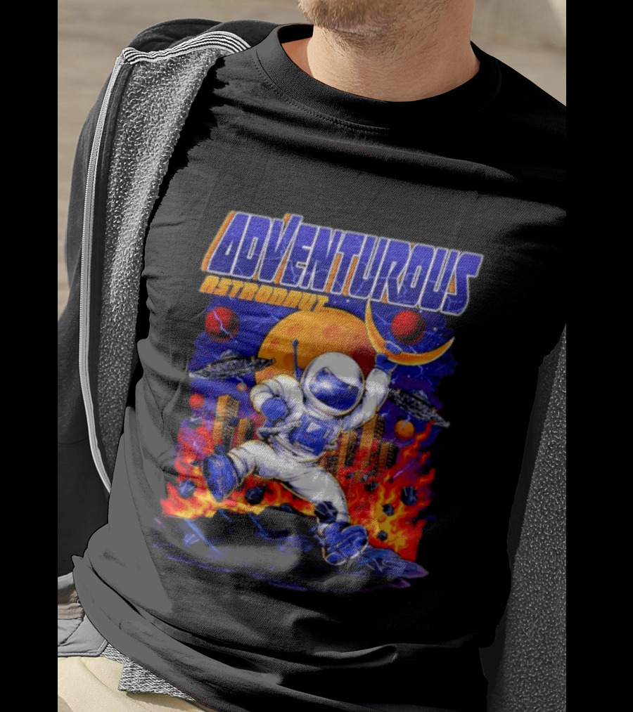 Adventurous Astronaut Moon Adventure Galaxy Exploration Space Suit T-Shirt