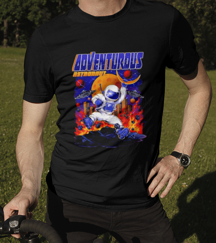 Adventurous Astronaut Moon Adventure Galaxy Exploration Space Suit T-Shirt