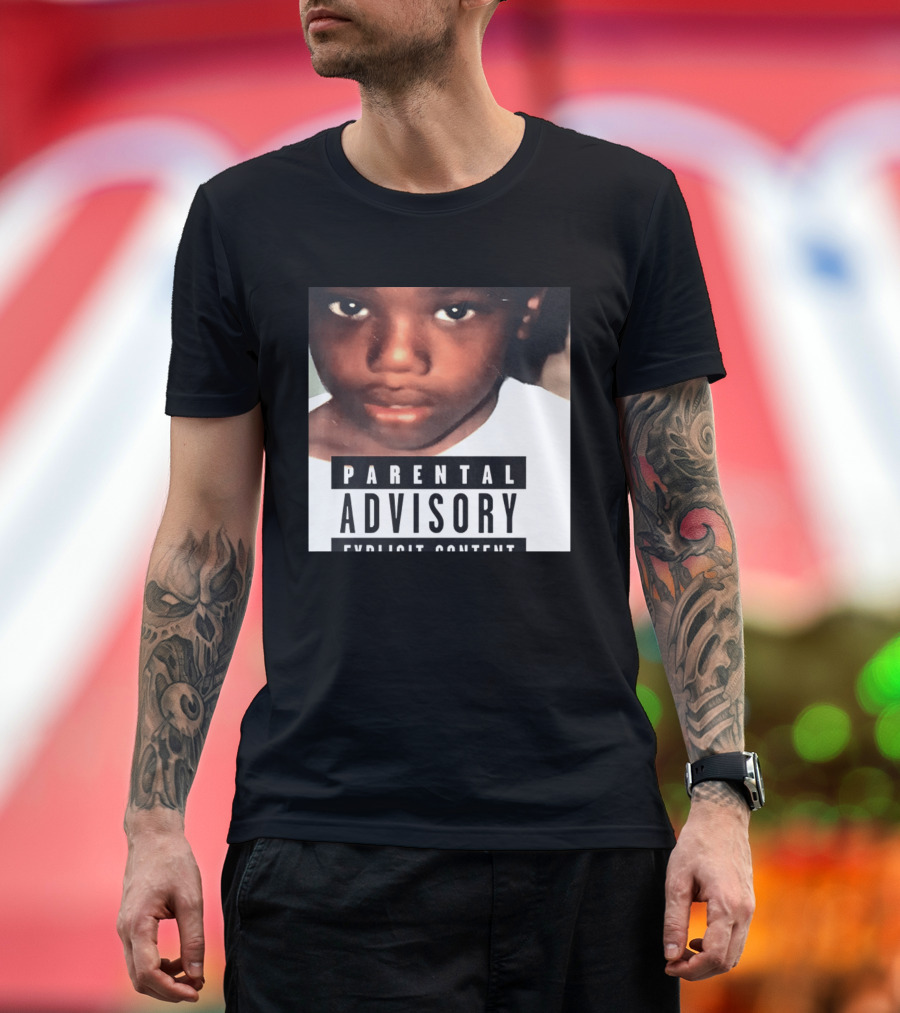 Parental Advisory Explicit Content Young Boy Image T-Shirt