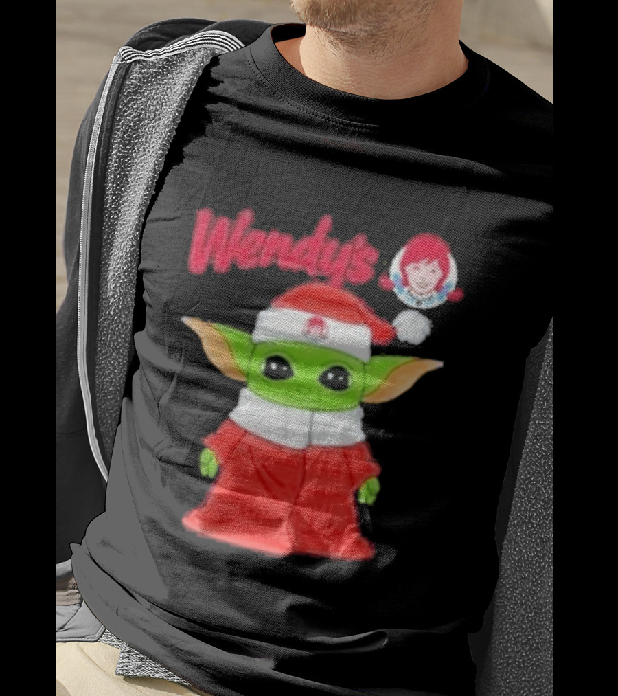 Wendy's Baby Yoda Santa Christmas T-Shirt