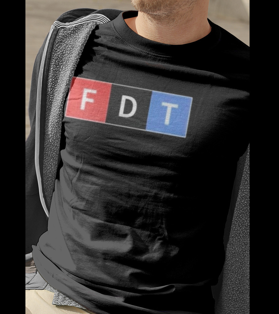 FDT Anti Trump Red Black Blue Block Letters T-Shirt