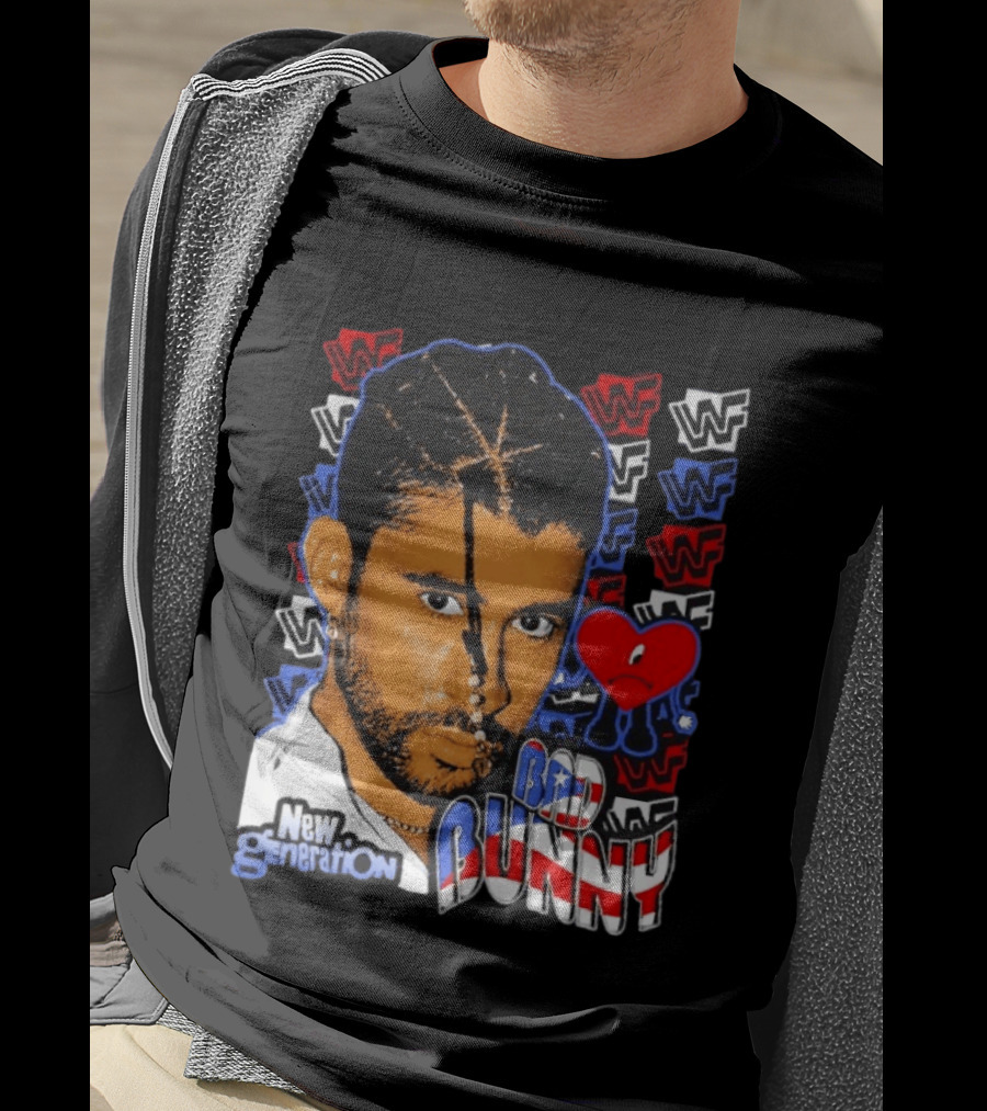 Bad Bunny New Generation WWF Heart T-Shirt