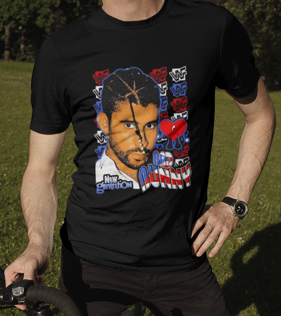 Bad Bunny New Generation WWF Heart T-Shirt