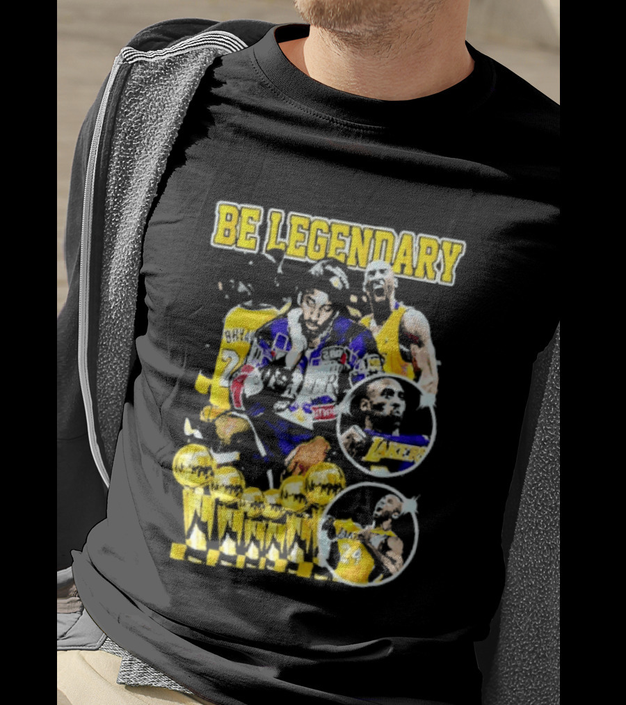 Be Legendary Kobe Bryant Los Angeles Lakers Basketball Trophies T-Shirt