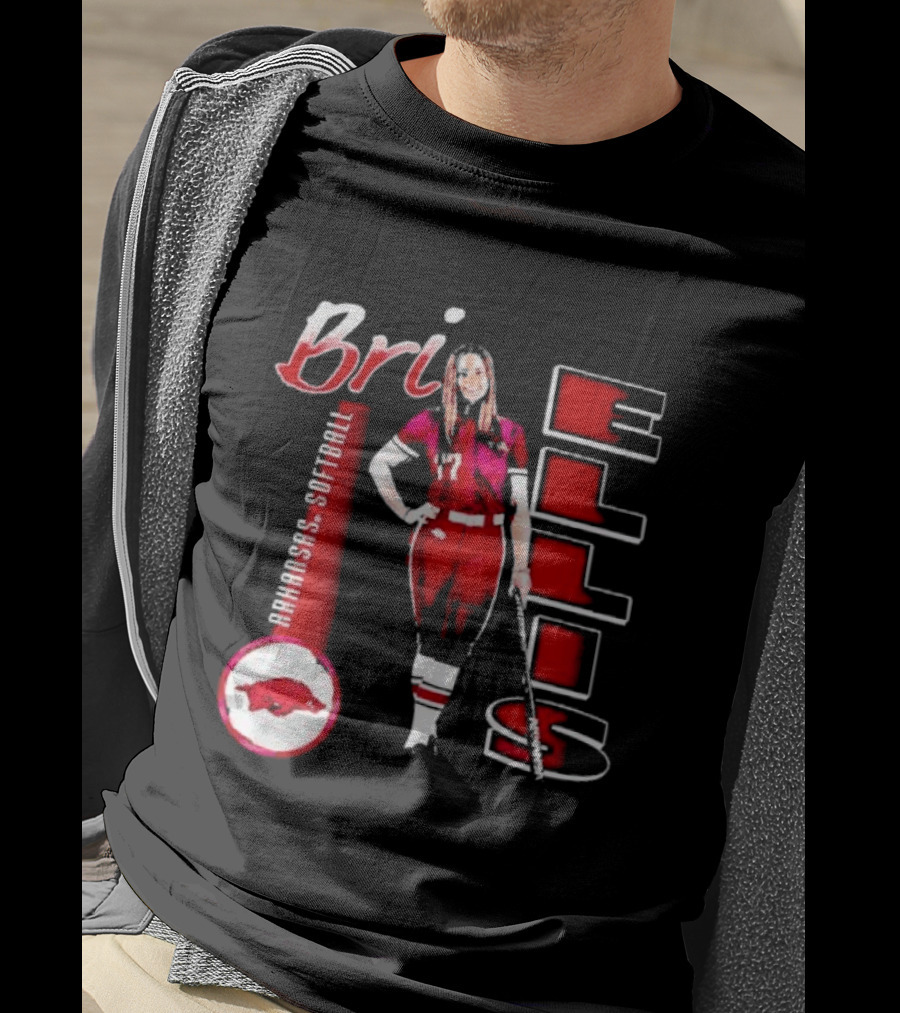 Bri Ellis Arkansas Razorbacks Softball Player Number 77 T-Shirt