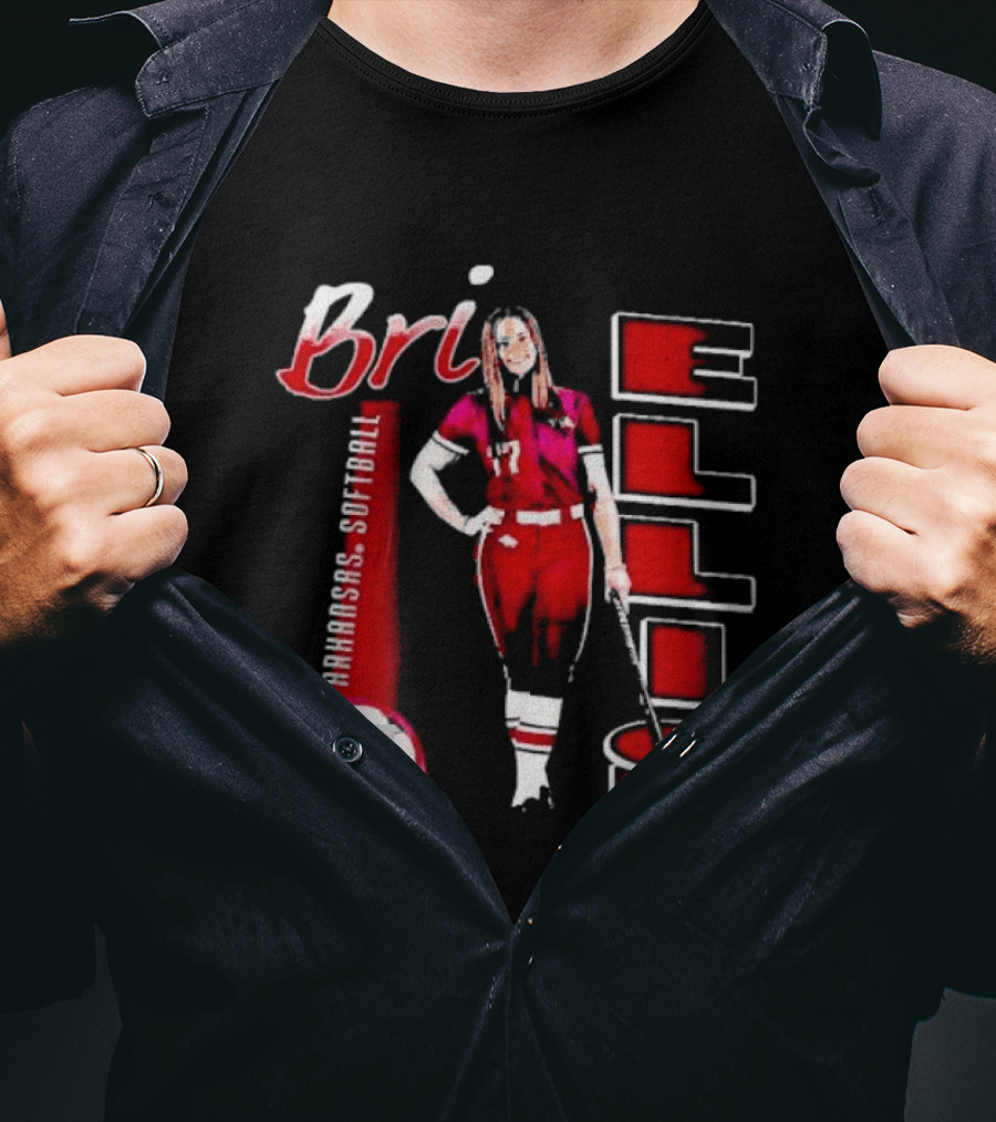 Bri Ellis Arkansas Razorbacks Softball Player Number 77 T-Shirt