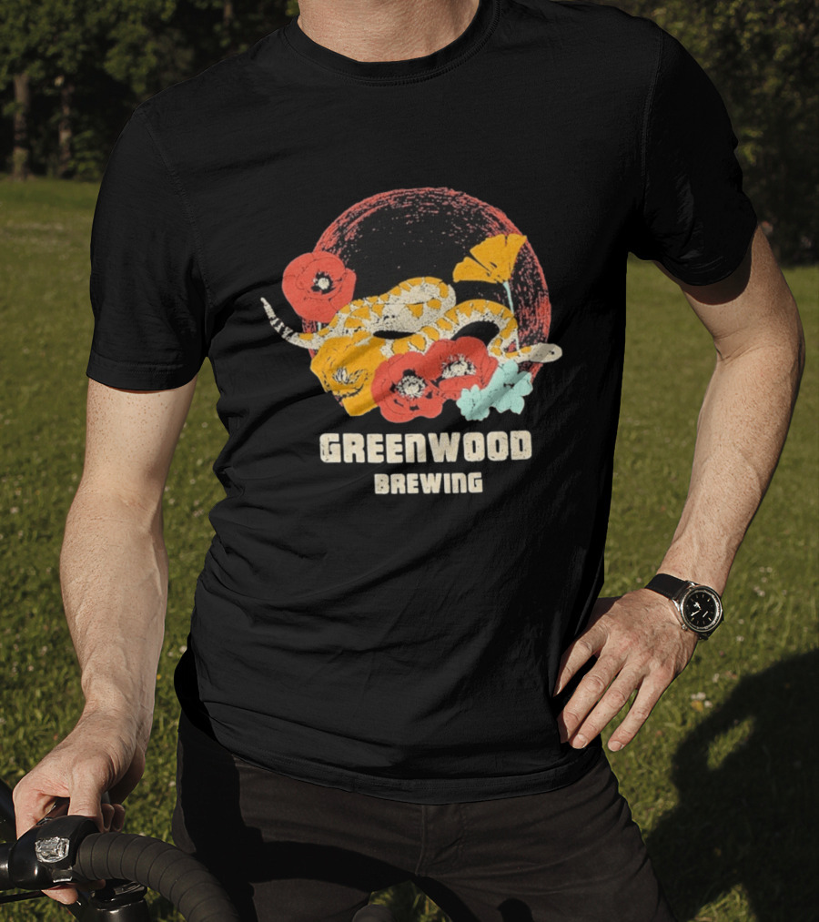 Greenwood Brewing Desert Snake With Colorful Flowers T-Shirt