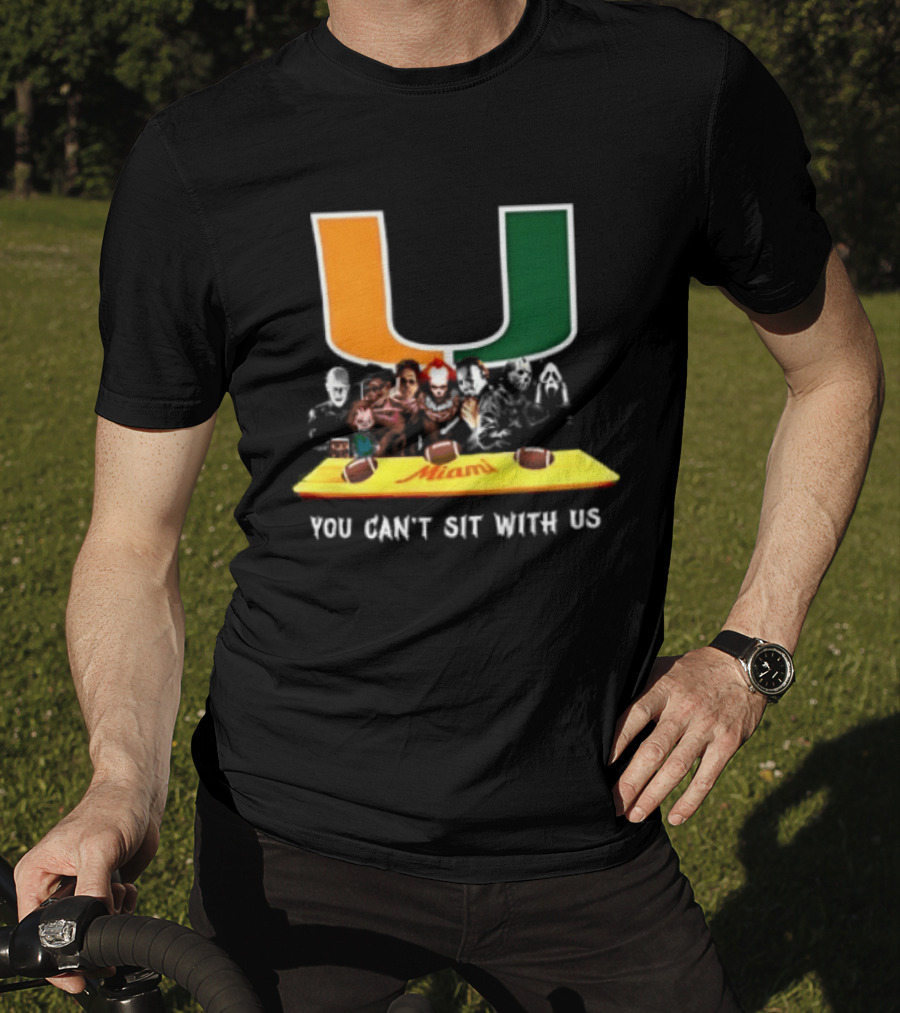 Horror Characters Miami Hurricanes You Can't Sit With Us Halloween 2025 T-Shirt