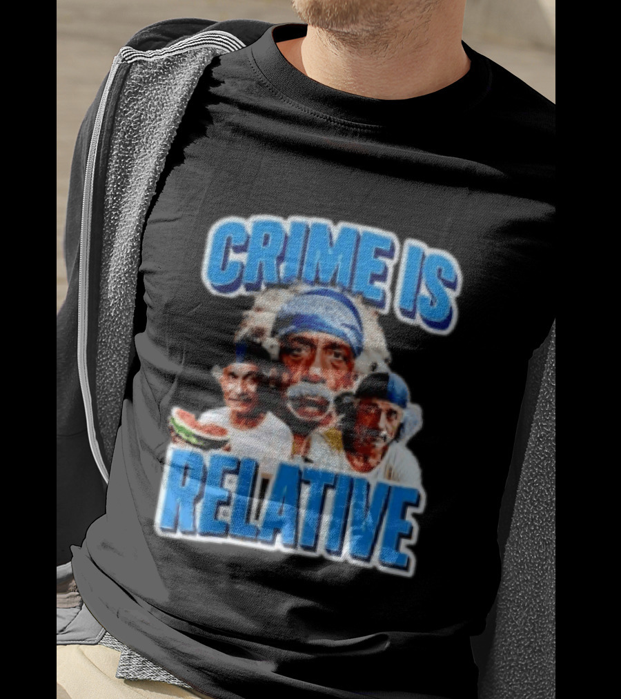 Crime Is Relative Albert Einstein Bandana Blue Font T-Shirt