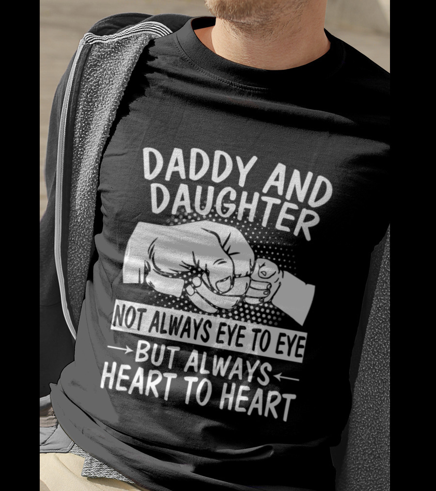 Daddy And Daughter Heart To Heart Fist Bump T-Shirt