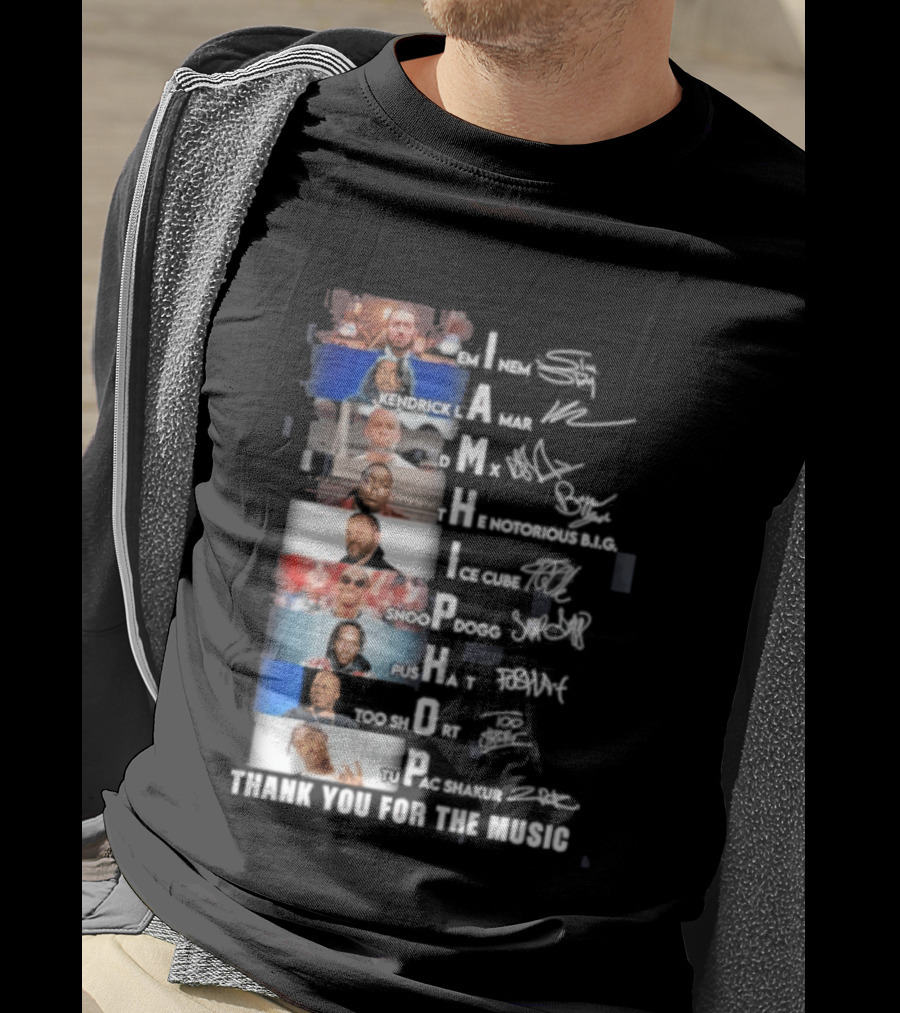 I Am Hip Hop Thank You For The Music A Tribe Called Quest Busta Rhymes J Dilla Q Tip Pharrell Pusha Snoop Dogg T-Shirt