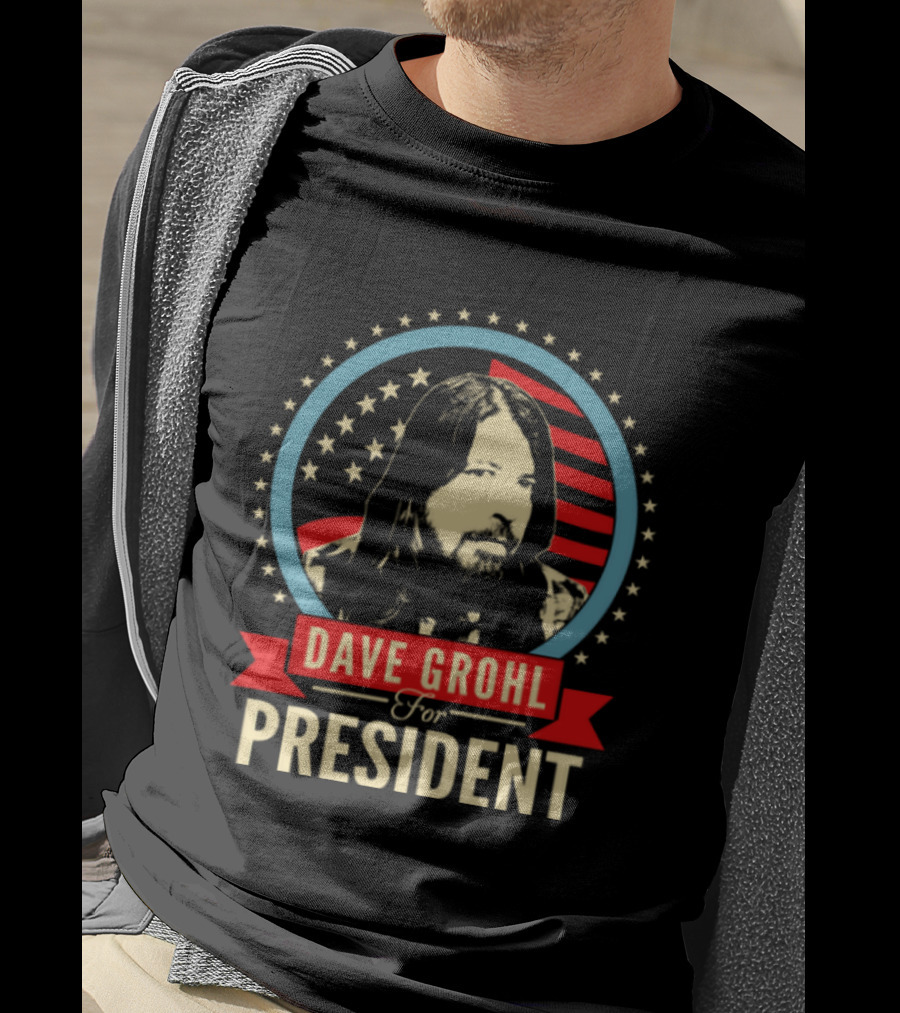 Dave Grohl For President Stars And Stripes Iconic Campaign T-Shirt