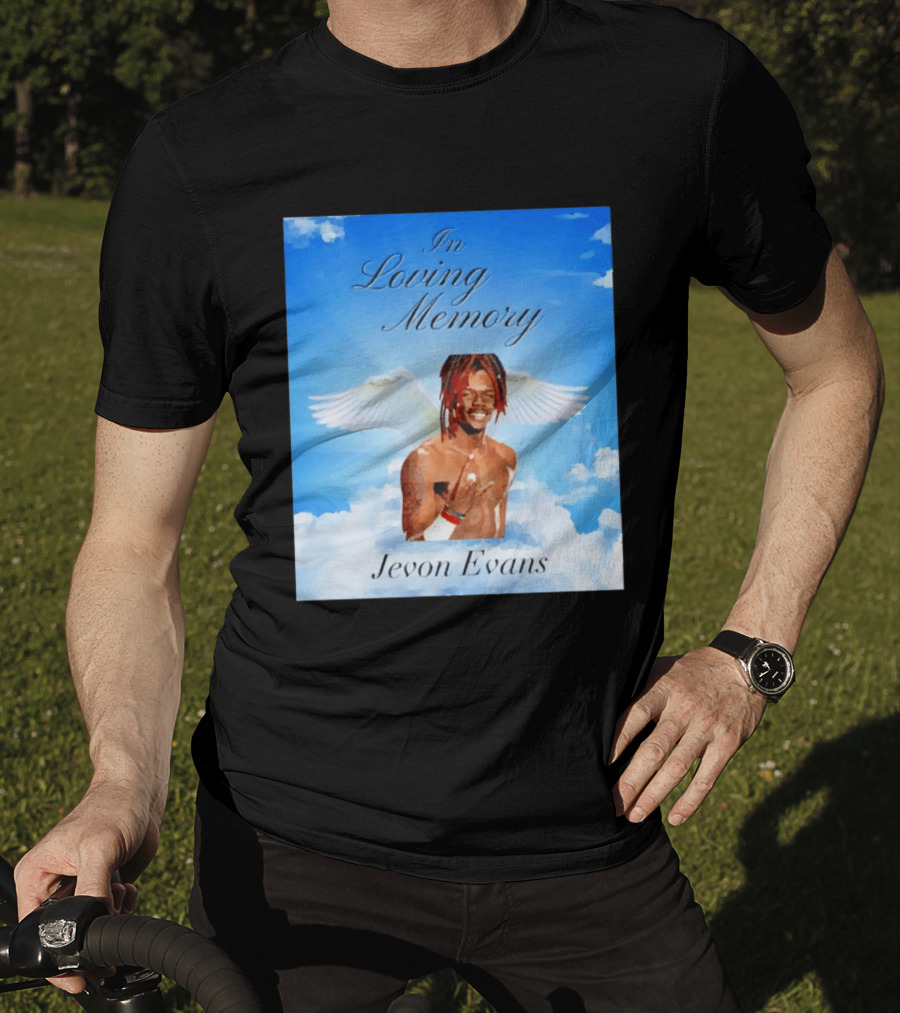 In Loving Memory Jevon Evans Angel Wings Clouds T-Shirt
