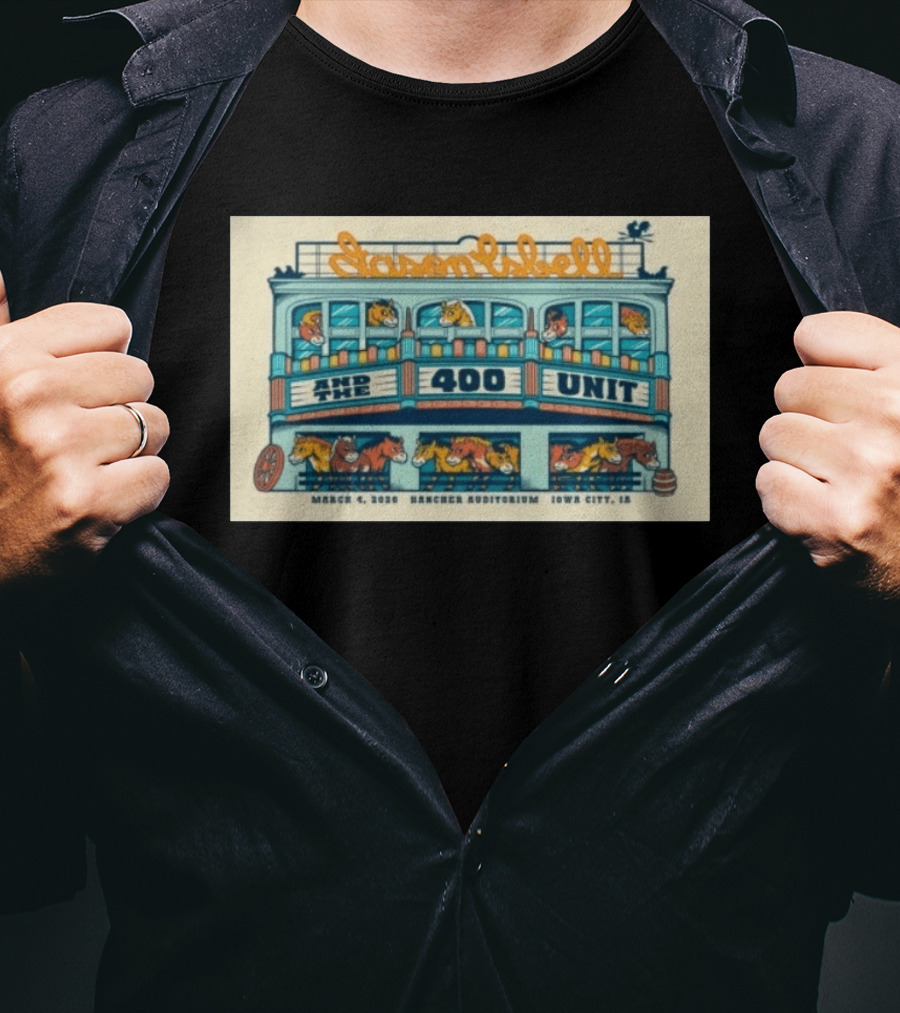 Jason Isbell And The 400 Unit Hancher Auditorium Iowa City March 4 2026 Horse Carousel T-Shirt