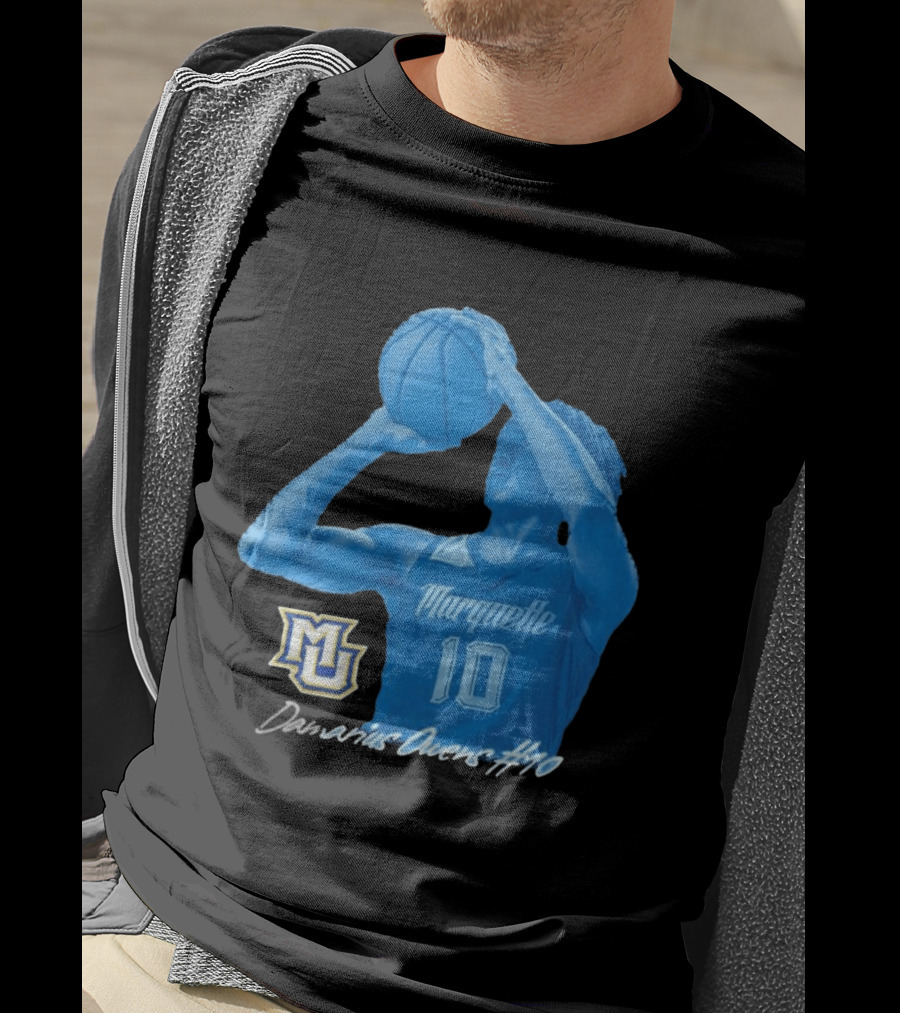 Marquette Golden Eagles MU Damarius Owens #10 Basketball T-Shirt
