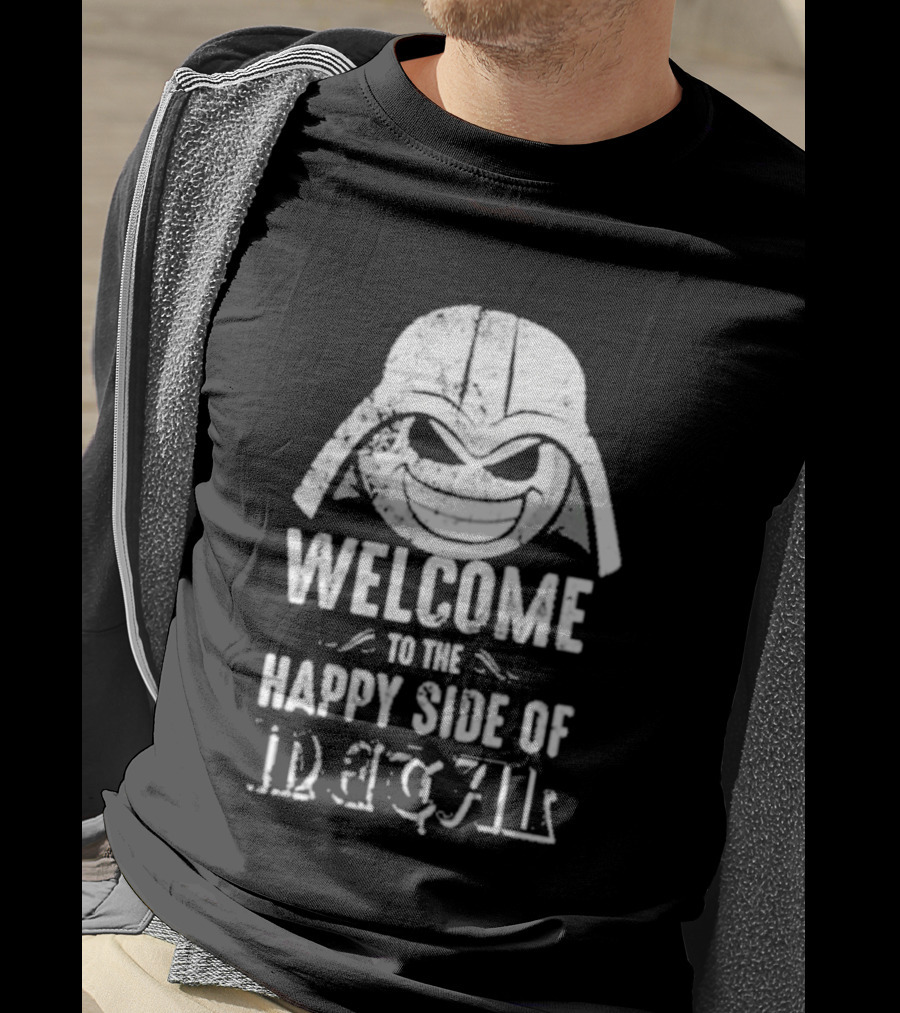 Welcome To The Happy Side Of Metal Darth Smiley T-Shirt