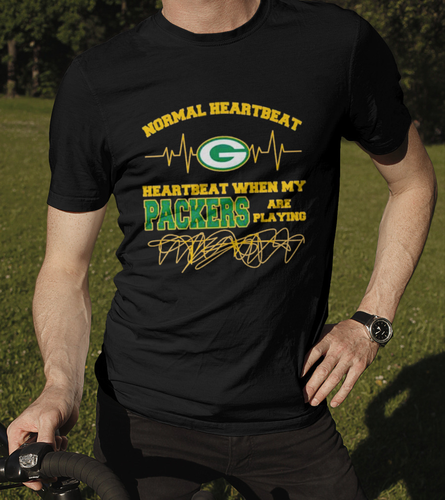 Normal Heartbeat Green Bay Packers Playing Fan Pulse T-Shirt