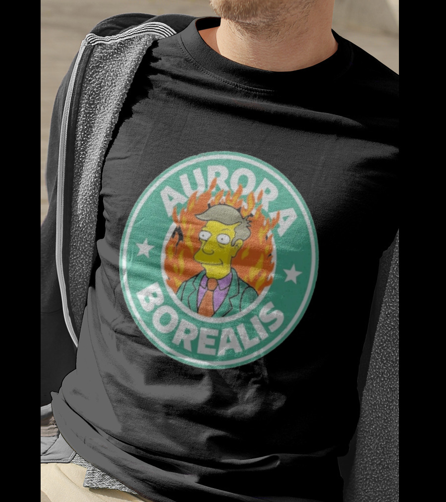 Aurora Borealis Skinnerbucks Green Circle Fire T-Shirt