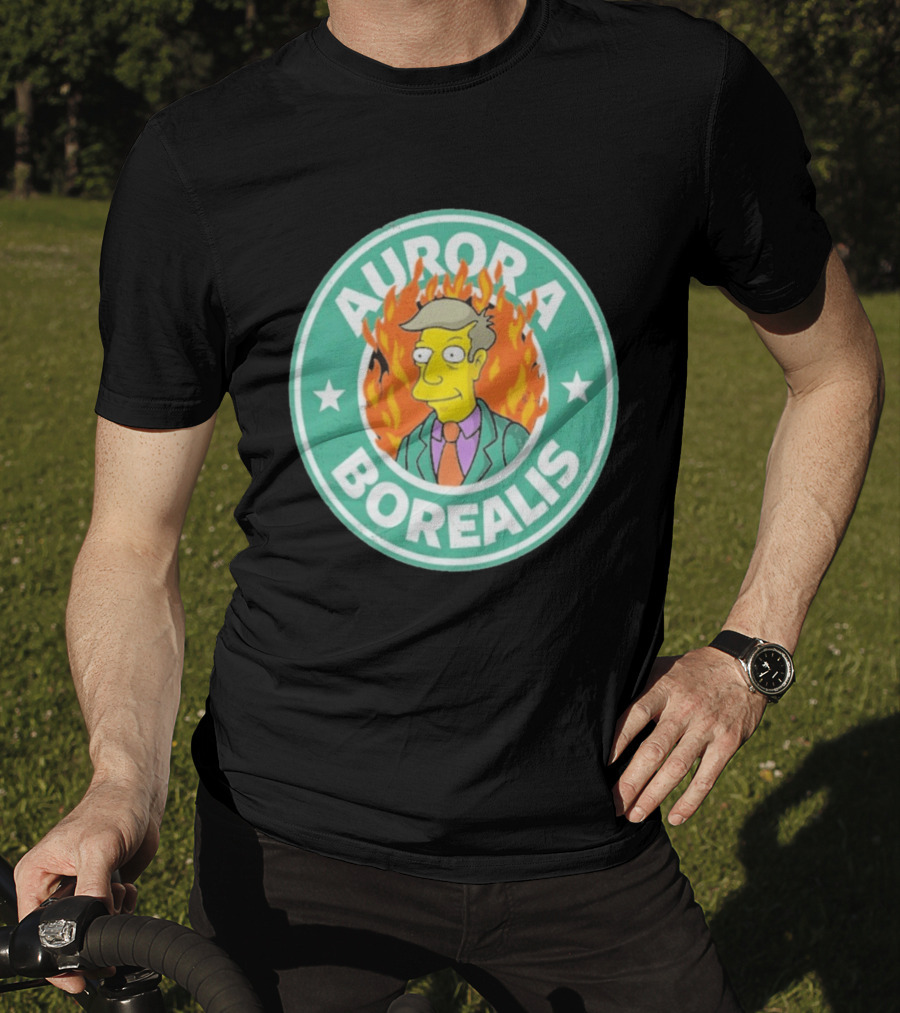 Aurora Borealis Skinnerbucks Green Circle Fire T-Shirt
