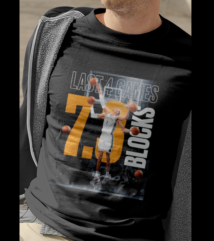 Victor Wembanyama Spurs Last 4 Games 7.3 Blocks Performance T-Shirt