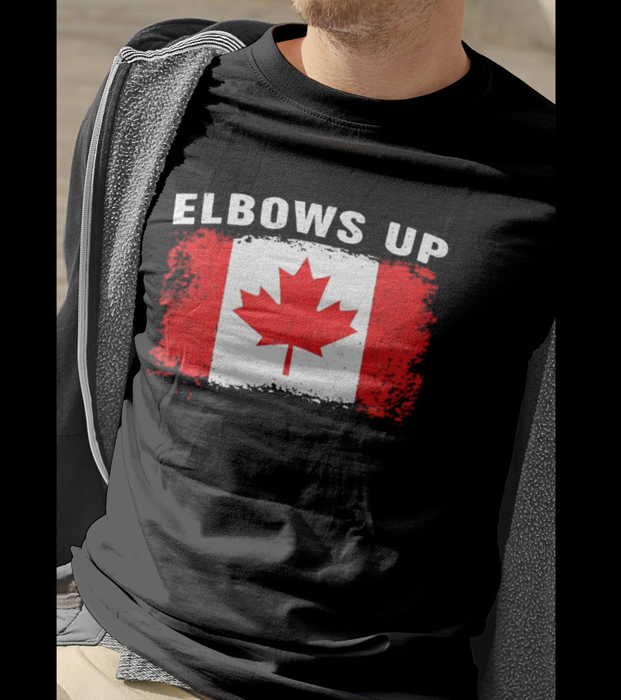 Elbows Up Canada Flag Maple Leaf T-Shirt