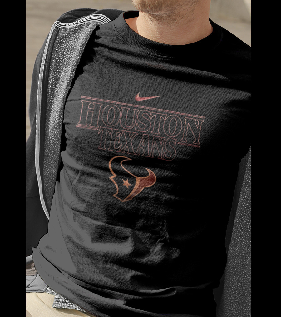 Houston Texans Stranger Things Crossover 2025 Adventure Nike T-Shirt