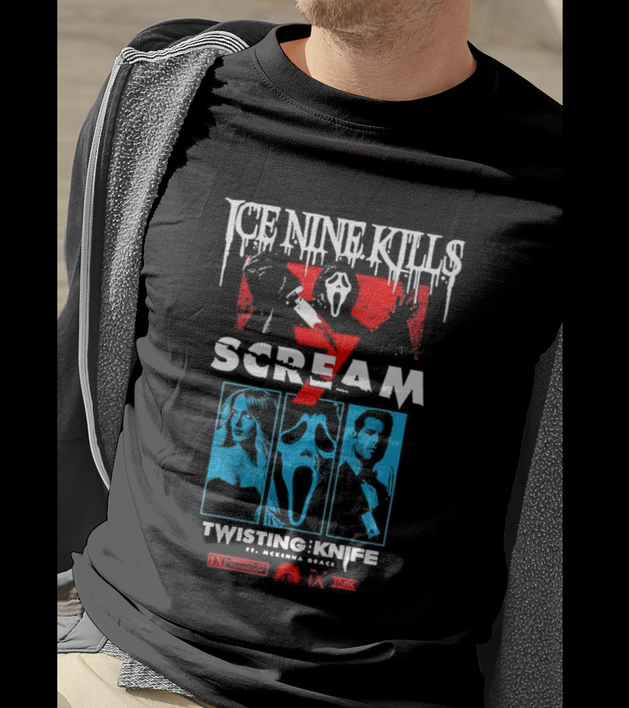 Ice Nine Kills Scream 7 Ghostface Twisting Knife Curtain Call T-Shirt
