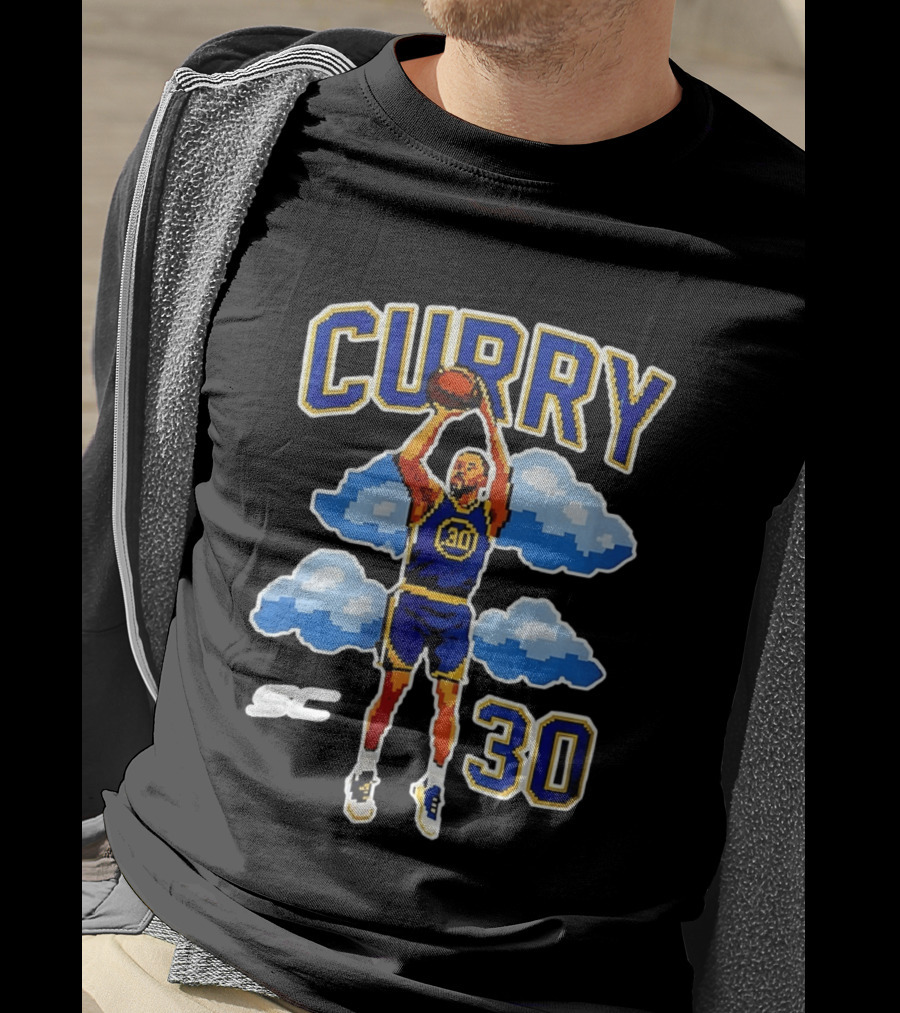 Stephen Curry Golden State Warriors 8 Bit Cloud Basketball 30 T-Shirt