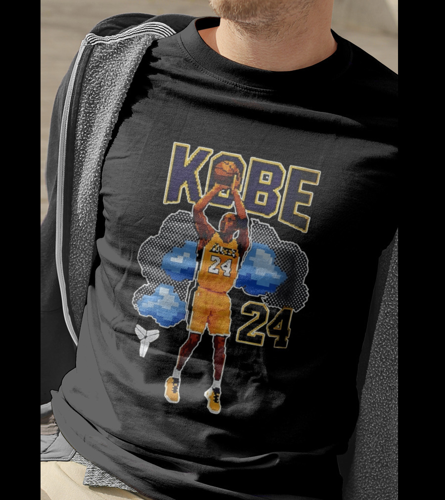 Kobe Bryant Los Angeles Lakers 8 Bit NBA Number 24 Pixels T-Shirt