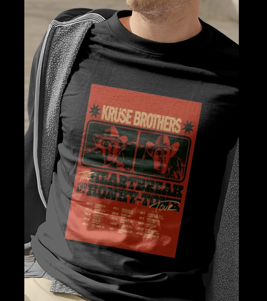 Kruse Brothers Heartbreak And Honky Tonk Tour 2026 Concert Dates T-Shirt