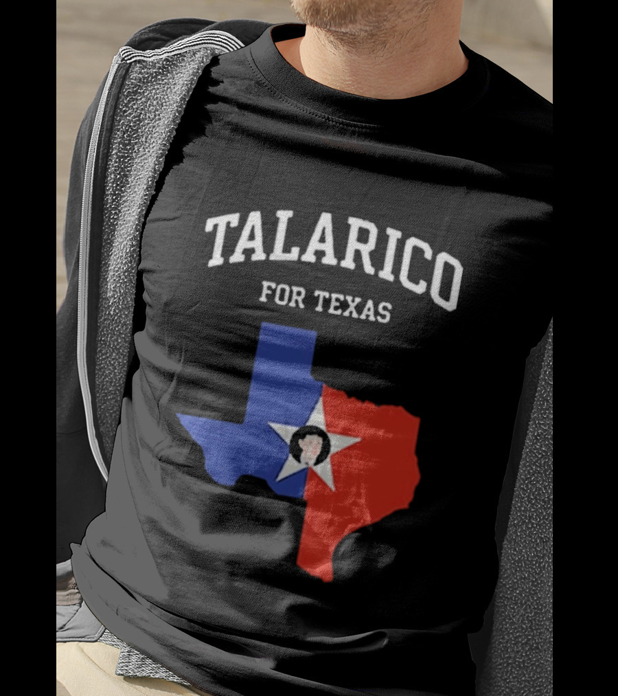 Talarico For Texas State Map Red White Blue Star T-Shirt