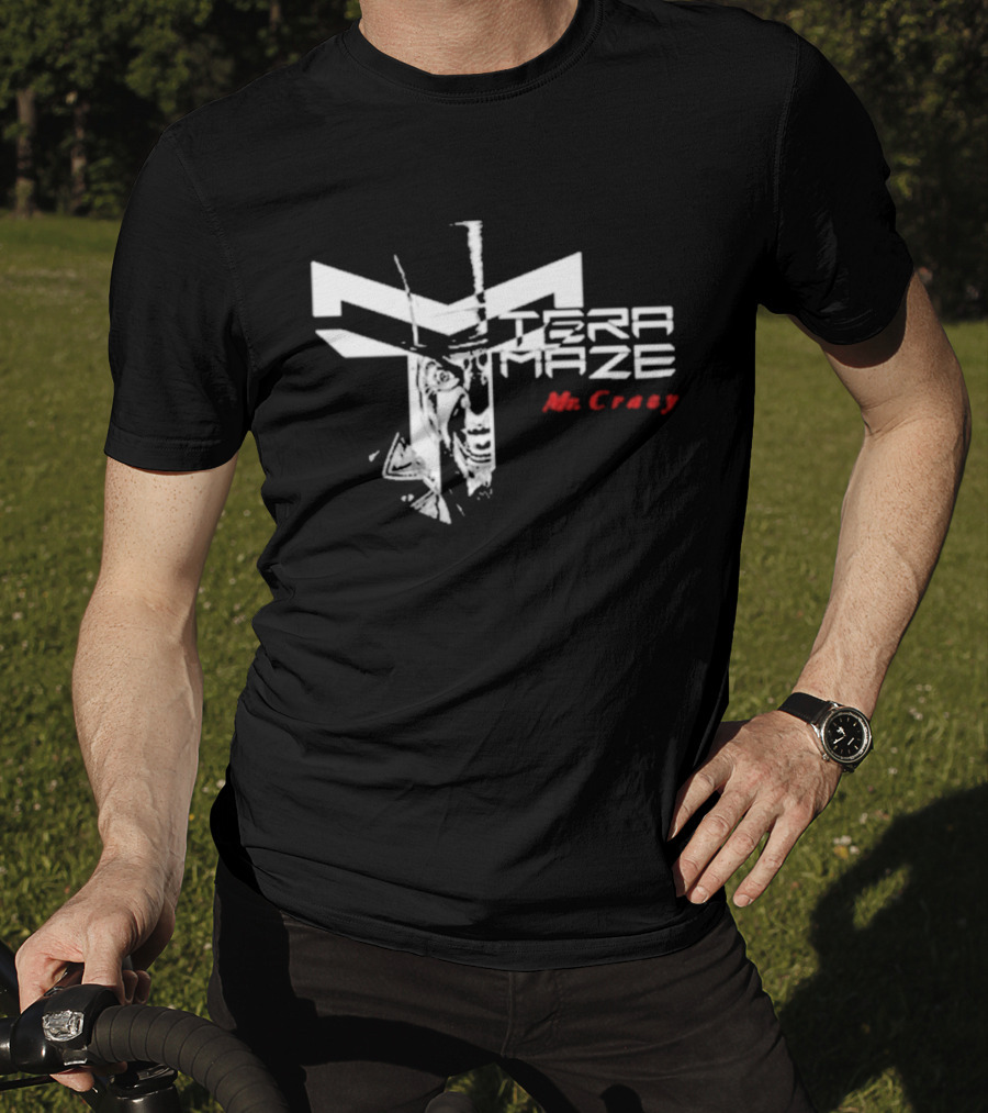 Tera Maze Mr. Crazy White Abstract T-Shirt
