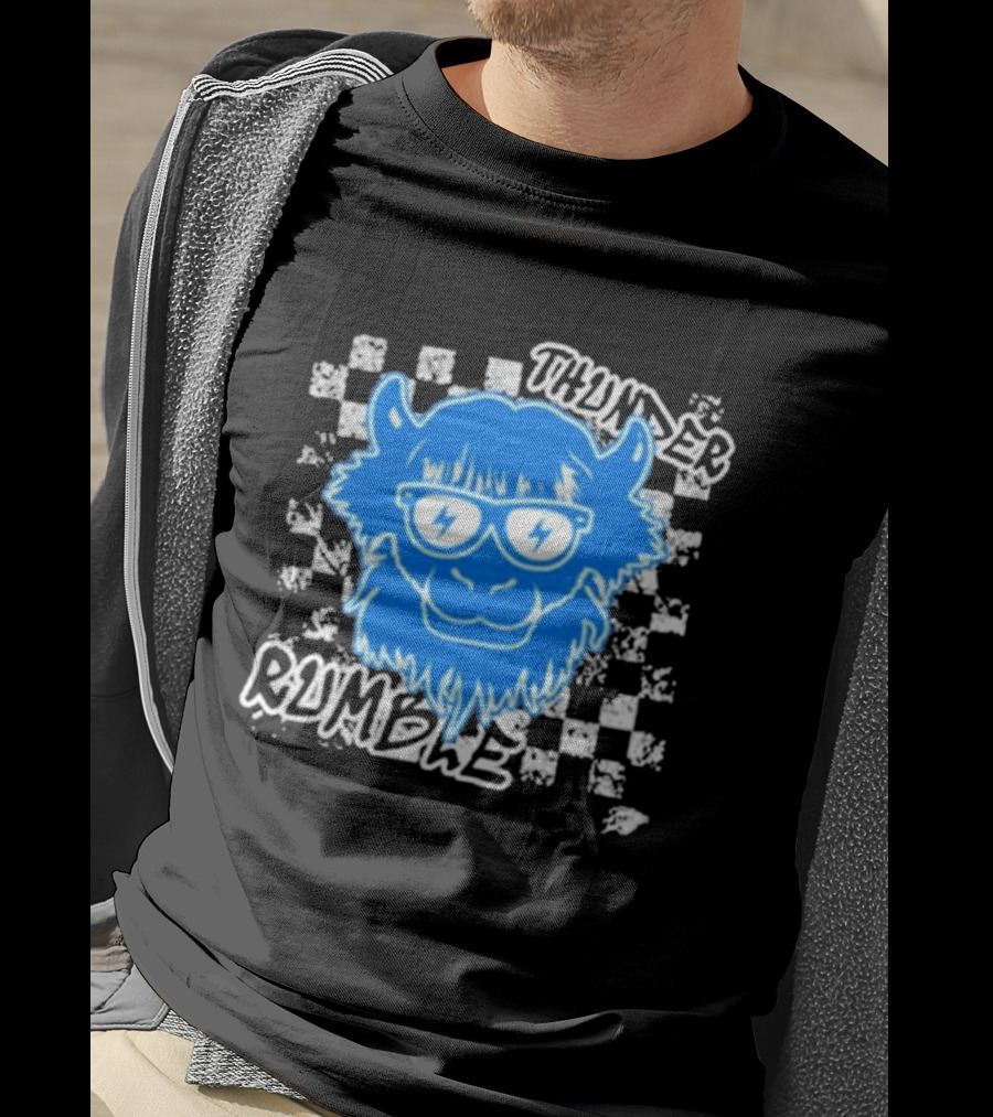 Oklahoma City Thunder Rumble Checkered Emoji Thunder Rumble T-Shirt