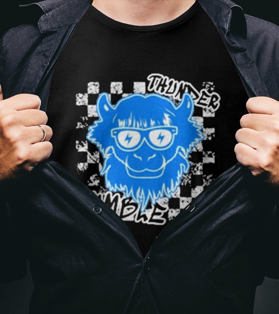 Oklahoma City Thunder Rumble Checkered Emoji Thunder Rumble T-Shirt