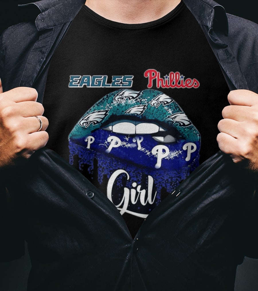 Philadelphia Eagles Phillies Lip Girl 2025 T-Shirt