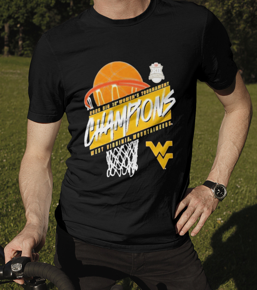 2026 Big 12 Women's Tournament Champions West Virginia Mountaineers Basketball T-Shirt