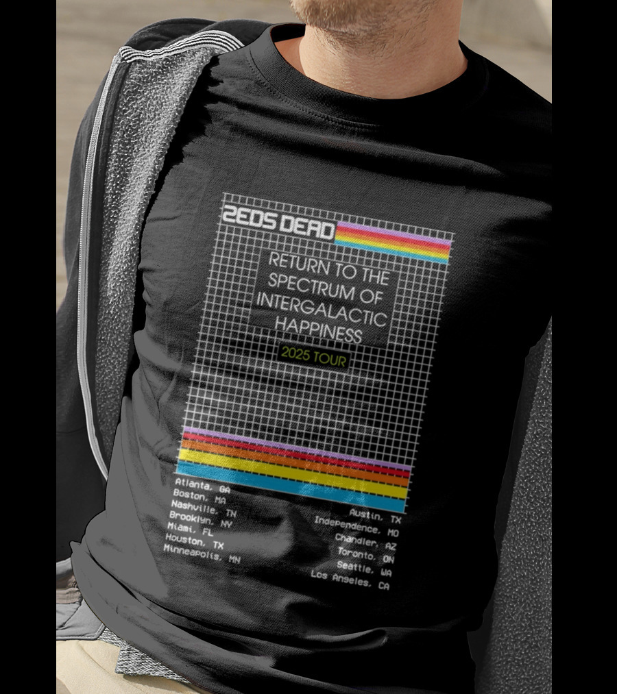 Zeds Dead Return To The Spectrum Of Intergalactic Happiness 2025 Tour Dates Grid T-Shirt