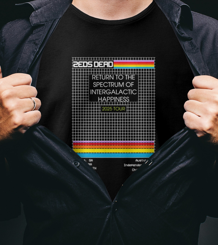 Zeds Dead Return To The Spectrum Of Intergalactic Happiness 2025 Tour Dates Grid T-Shirt
