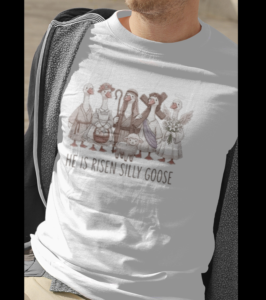 He Is Risen Silly Goose Christian Easter T-Shirt