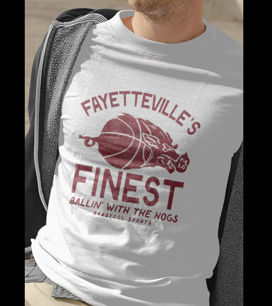 Fayetteville's Finest Ballin With The Hogs Barstool Sports Basketball Hog T-Shirt