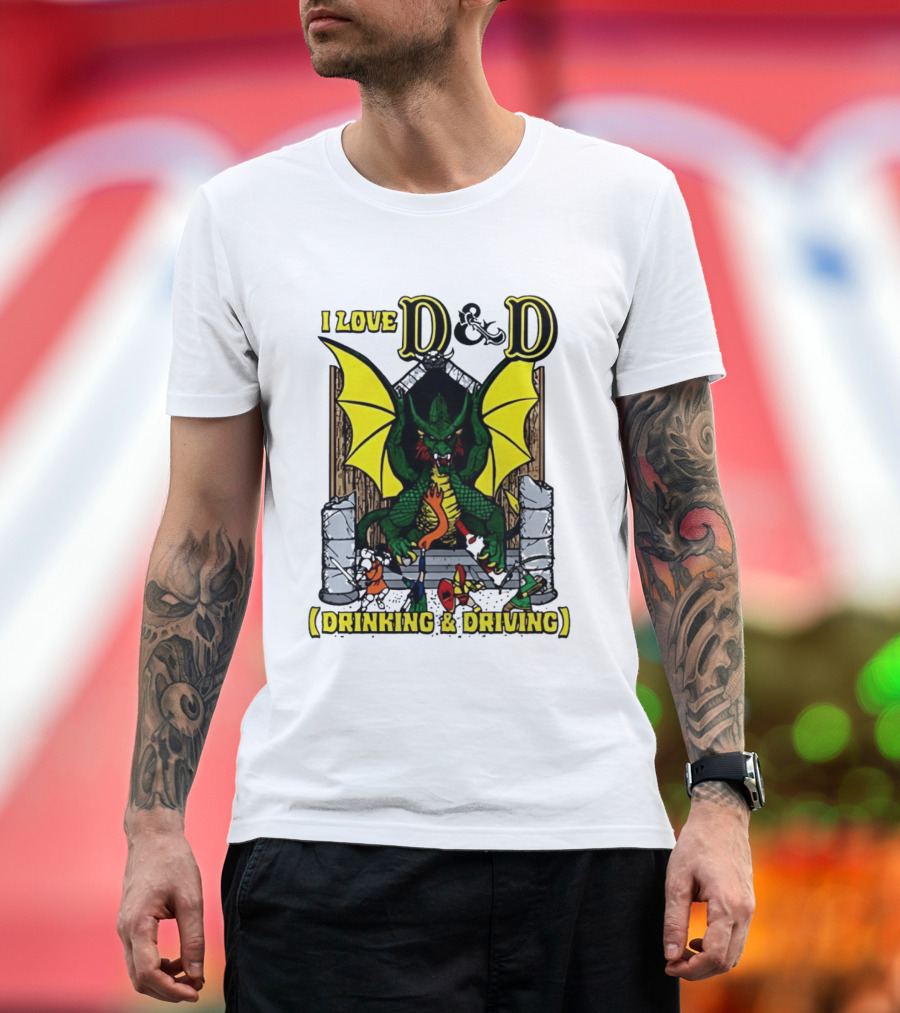 I Love D&D Drinking & Driving Dragon T-Shirt
