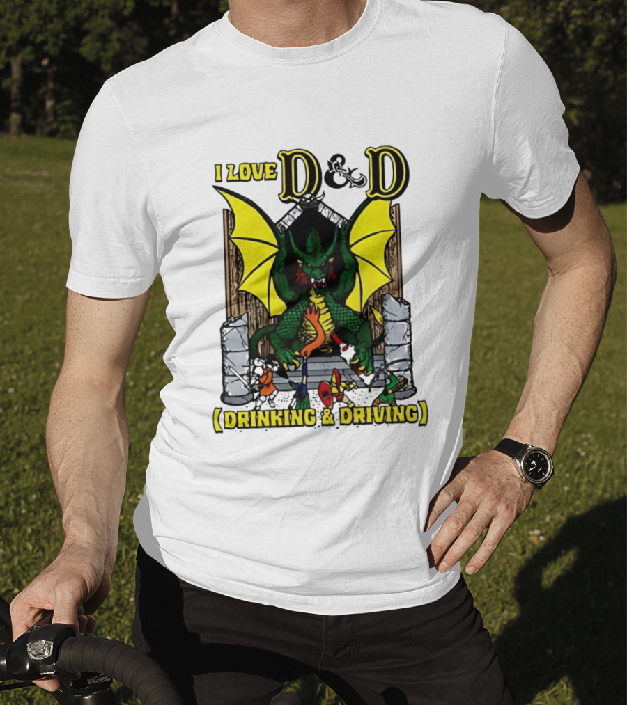 I Love D&D Drinking & Driving Dragon T-Shirt